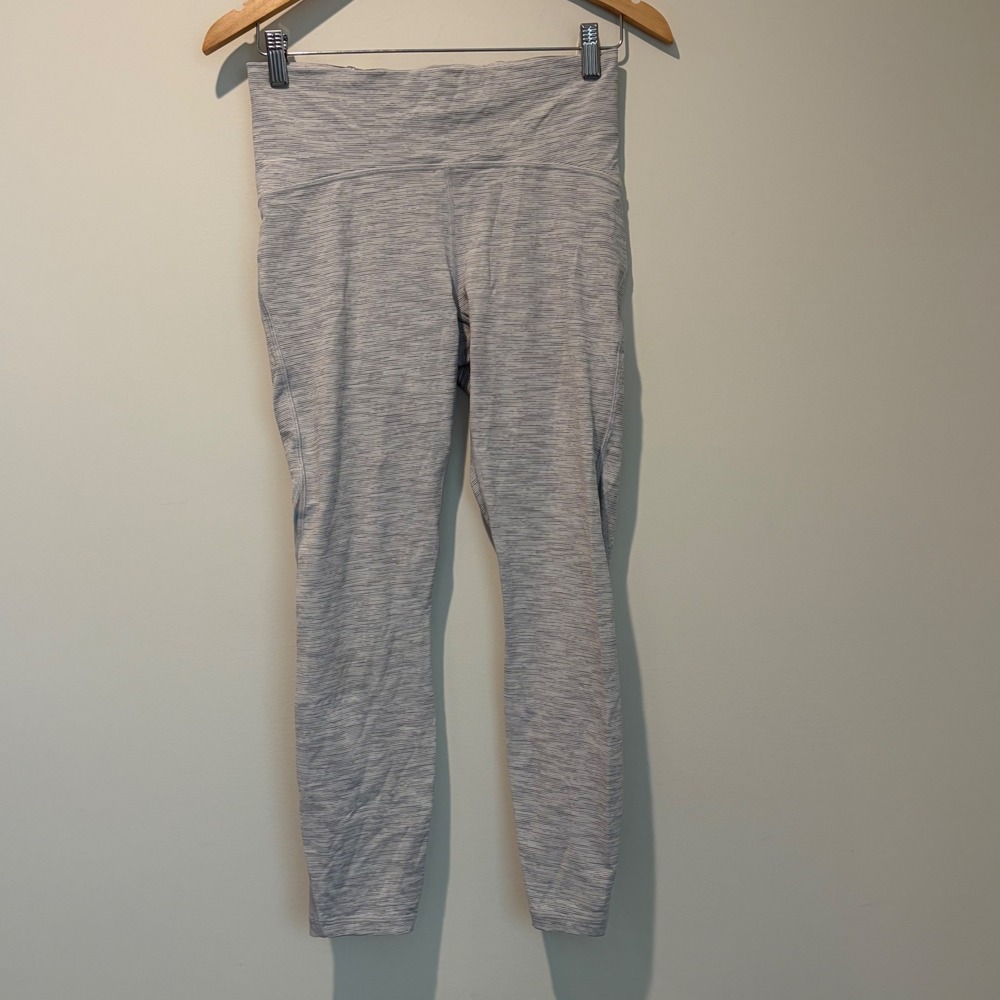 Lululemon High Rise Leggings Space Dye Grey Mesh Panel Size 8 W5BM1S
